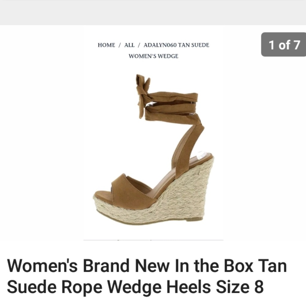 Women's size 8 suede wedge heels